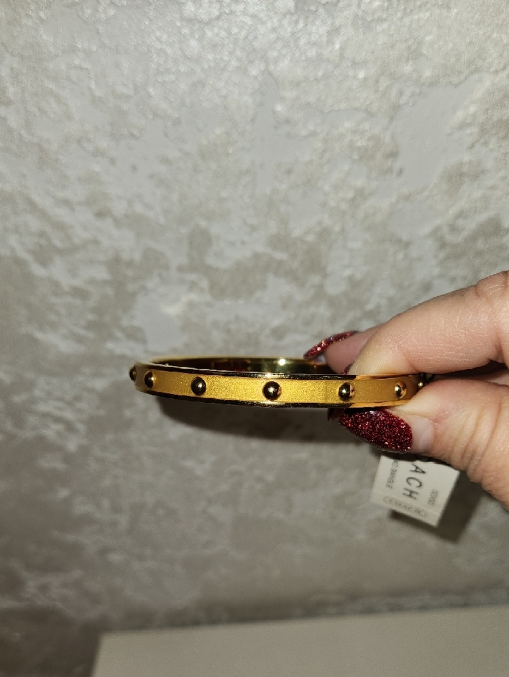 Coach Gold Tone Studded Bangle Bracelet - Picture 3 of 5